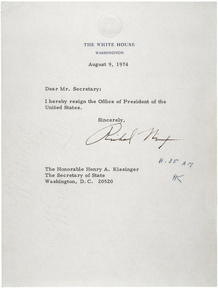 Nixon resignation letter